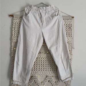 100% Cotton Ivory High-Waisted Jeans